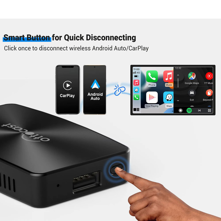 OTTOCAST U2 X PRO Wireless CarPlay und Android Auto Adapter 2 in 1 Smart Box in Schwarz für Toyota und KIA - Bild 6
