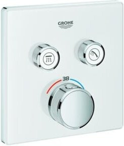 Grohe Grohtherm Smartcontrol moon Fertigset Duscharmatur in Weiß, Eckmontage, UP-THM mit 2 Absperrventilen - Bild 1