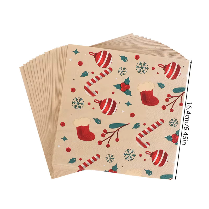ZQNYCY Weihnachts-Einweg-Papierservietten und Taschentücher in Multicolor für Weihnachtsdekoration und Partyzubehör - Bild 4