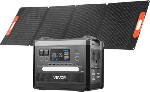 VEVOR Tragbare Powerstation mit 2160Wh LiFePO4-Akku und 200W faltbarem Solarpanel, 2400W Solargenerator mit 10 Ausgängen für Camping, Zuhause und RV - Bild 1