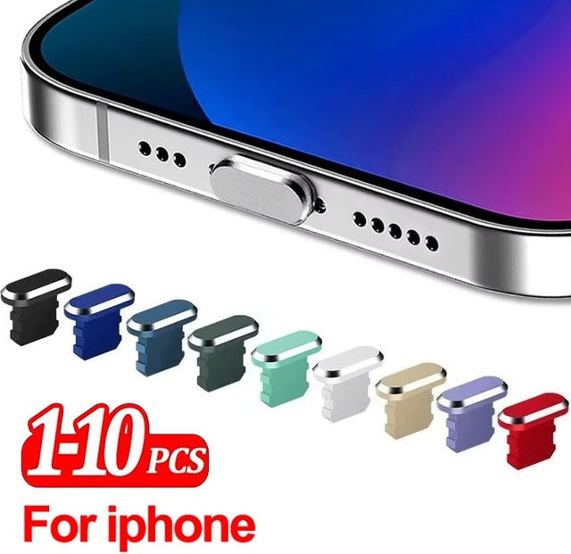 2er-Set Aluminium Staubschutzstecker in Grün für Apple iPhone und iPad mit Lightning Anschluss - Bild 1