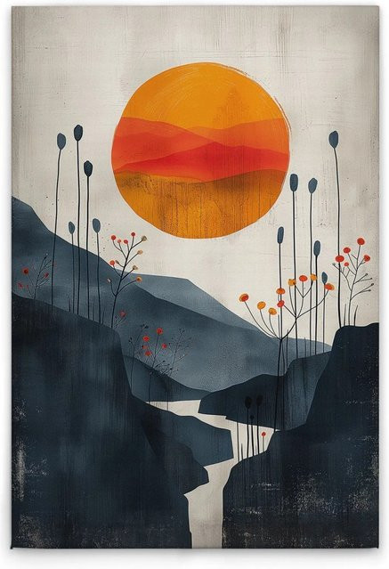 Tadessi Leinwandbild Sonnenuntergang M1-No.52164 in Orange, Blau und Multicolour, Querformat, B: 45 cm, H: 30 cm - Bild 1