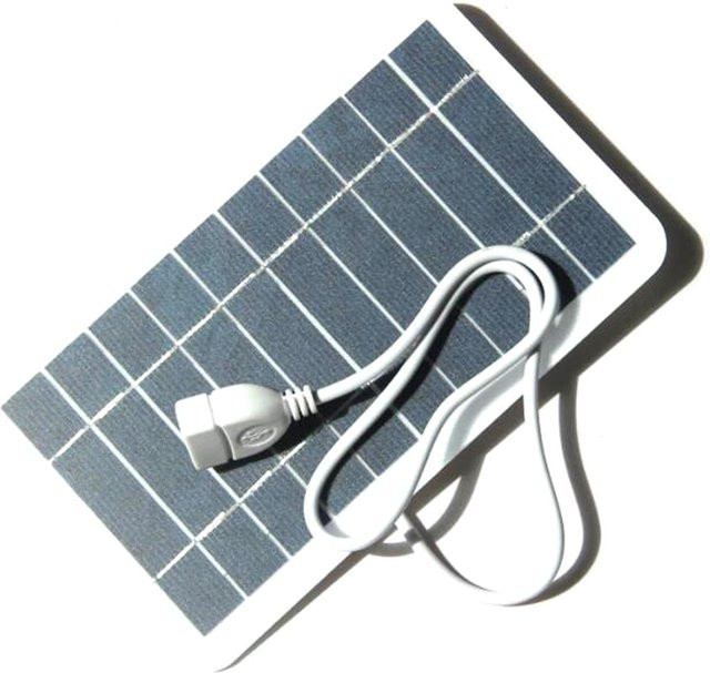 Aneng Solarpanel 2W mit USB-Anschluss, monokristallines Silizium, wasserdicht, grau - Bild 1