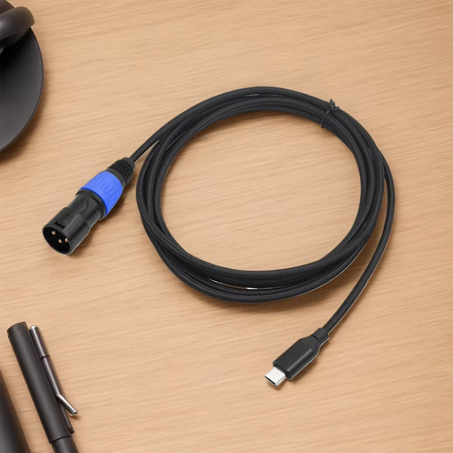 VODOOL USB-C auf XLR Stereo-Ausgangskabel für Smartphones, Schwarz - Bild 2