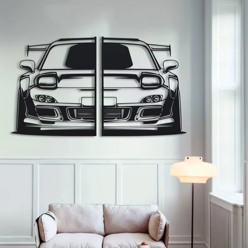 DDPNKL RX7 Metall-Wandkunst Wanddekoration in Schwarz - Bild 3