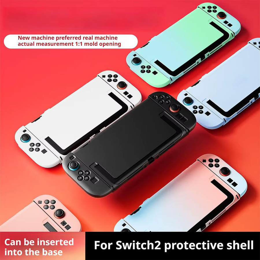Stoßfeste TPU-Schutzhülle für Nintendo Switch 2 mit integriertem Ständer in Schwarz - Bild 2
