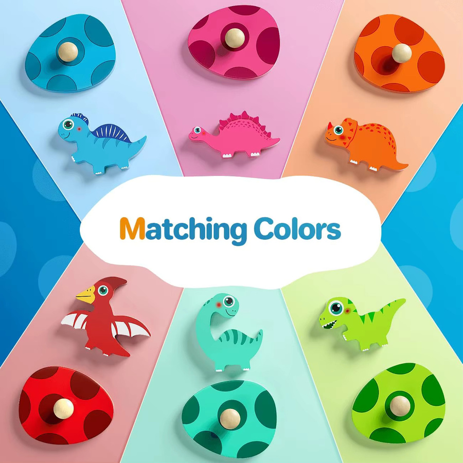 BizyKoady Dinosaurier-Match-Eier, Holzpuzzles, Dinosaurier, Holz - Bild 3