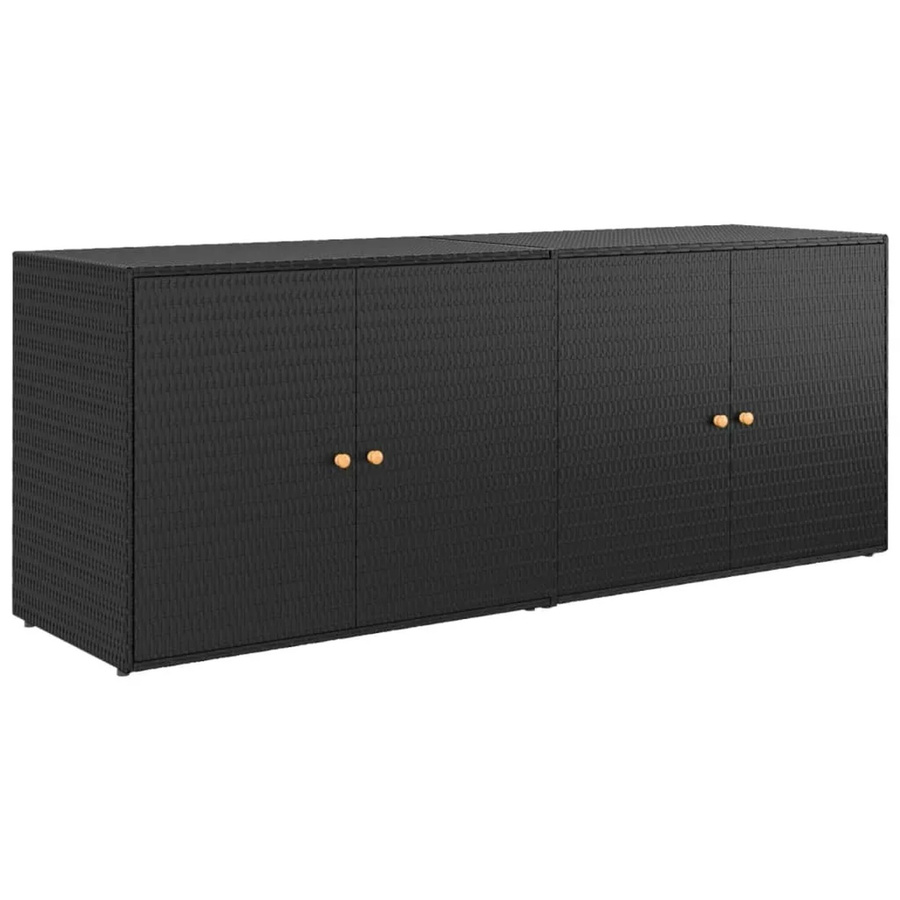 vidaXL Gartenschrank aus Poly Rattan in Schwarz, H x B x T: 198 x 55,5 x 80 cm - Bild 2