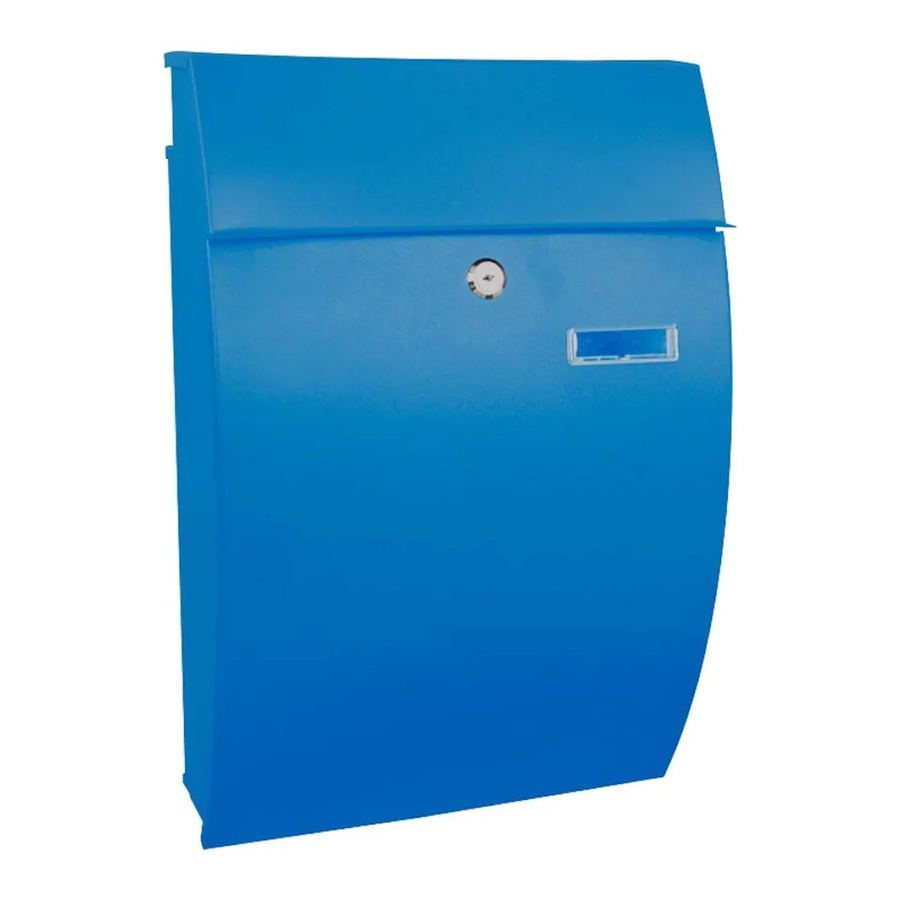 PROREGAL Wandbriefkasten Geronan mit Namensschild in Blau, H x B x T: 48 x 32,2 x 15,5 cm, Einwurföffnung 24 x 4 cm - Bild 2