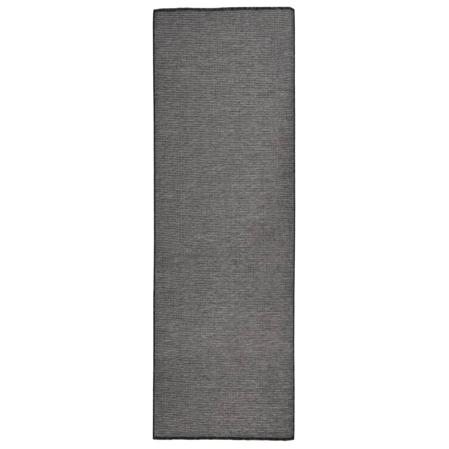 vidaXL Outdoorteppich Flachgewebe aus Polypropylen in Grau für Terrasse, Balkon und Außenbereich B: 80 cm, T: 250 cm - Bild 2