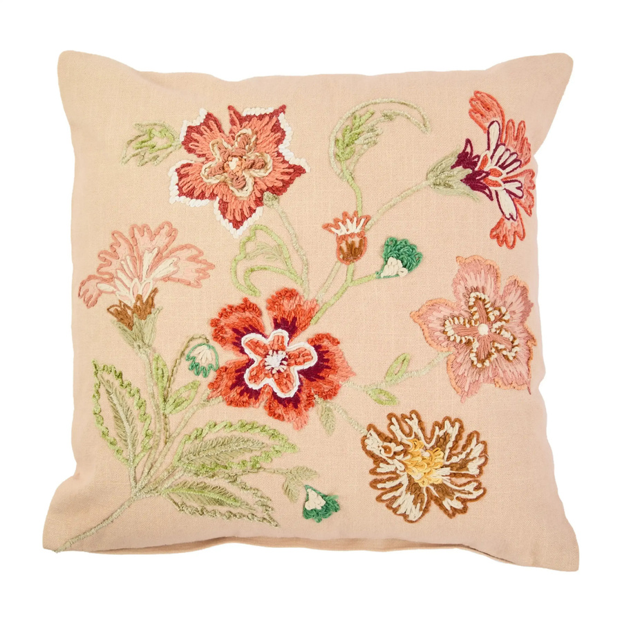 House of Nature Kissen Landeck beige floral bohemian quadratisch B/B/H: 45 x 45 x 45 cm - Bild 1