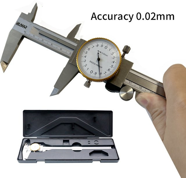 AMR Hochpräzises Zifferblatt-Messschieber Pachometer aus Metall mit Messbereich bis 300 mm - Bild 1