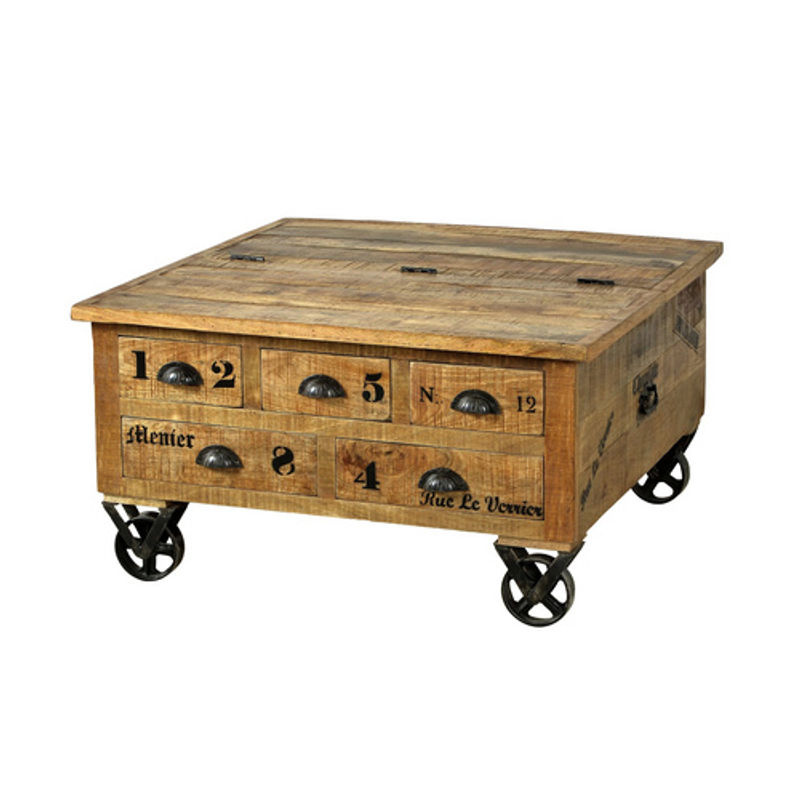 SIT Couchtischtruhe RUSTIC aus Mangoholz in Beige, B: 90 cm, H: 47 cm - Bild 2