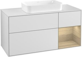 V&B Waschtischunterschrank Finion mit Wandbeleuchtung, Weiß lackiert, Breite: 120 cm, Tiefe: 50,1 cm - Bild 1