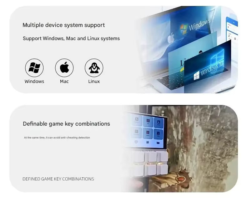 DUTRIEUX Micropad 4 Tasten - Kabelloses programmierbares Makro-Keypad mit Farbdisplay und Hotkeys in Weiß für Windows und PC - Bild 3
