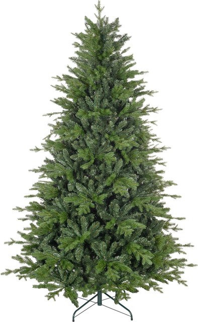 HOMCOM Weihnachtsbaum Künstlich Grün, 210 cm Christbaum mit 2445 Flammhemmenden Spitzen und Faltbarem Metallständer für Innen - Bild 1