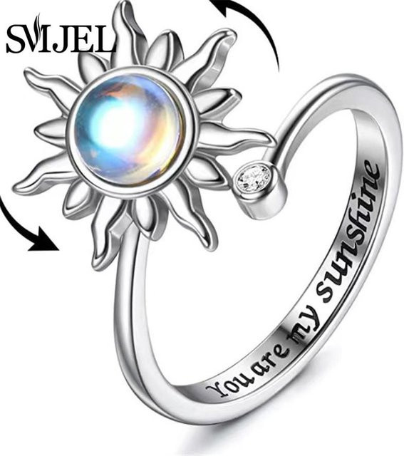Bohemia Fidget Spinner Ring, Kristall, grau, Damen - Bild 1