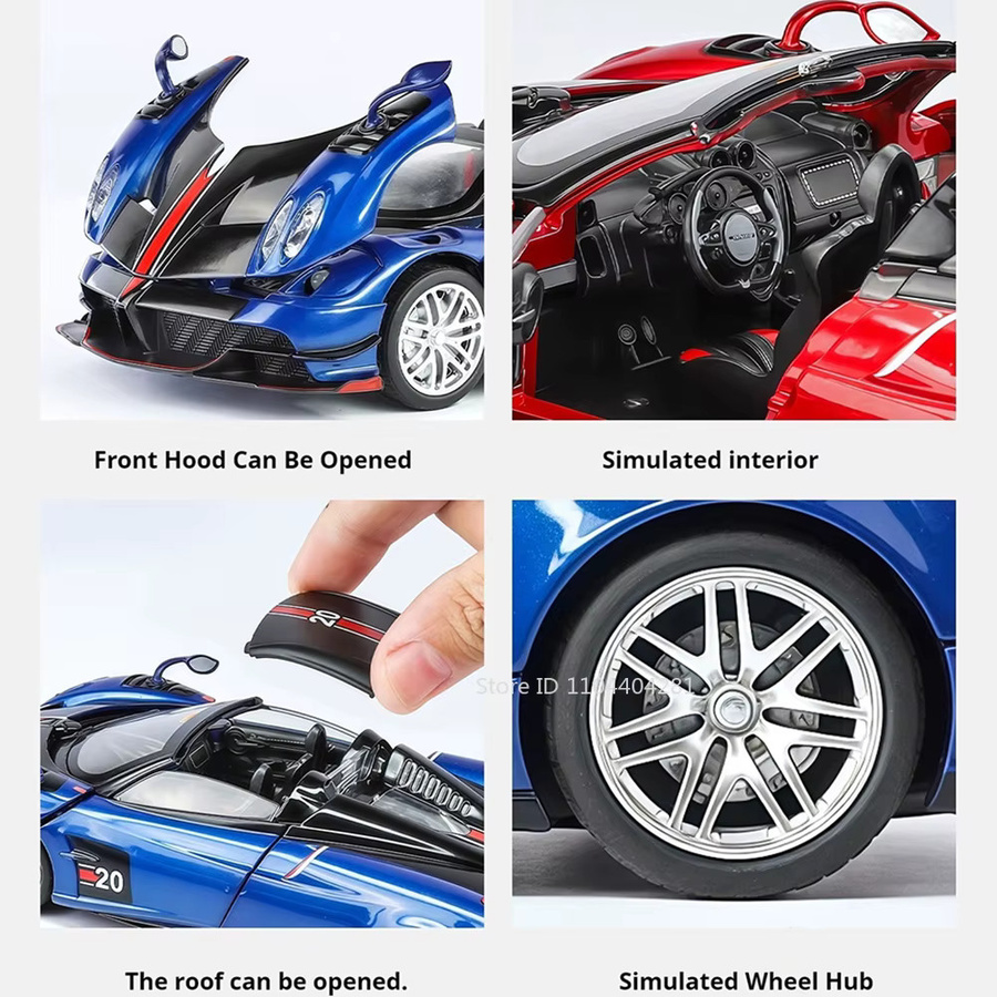 MAKEDA Pagani Huayra BC Zonda R, Miniatur-Sportwagen, 1:32, Licht und Sound, Metall - Bild 3