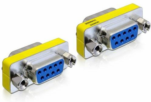 Delock 65008 VGA Adapter mit 1x D-SUB-Buchse 9pol. zu 1x D-SUB-Buchse 9pol. in Blau und Silber - Bild 1