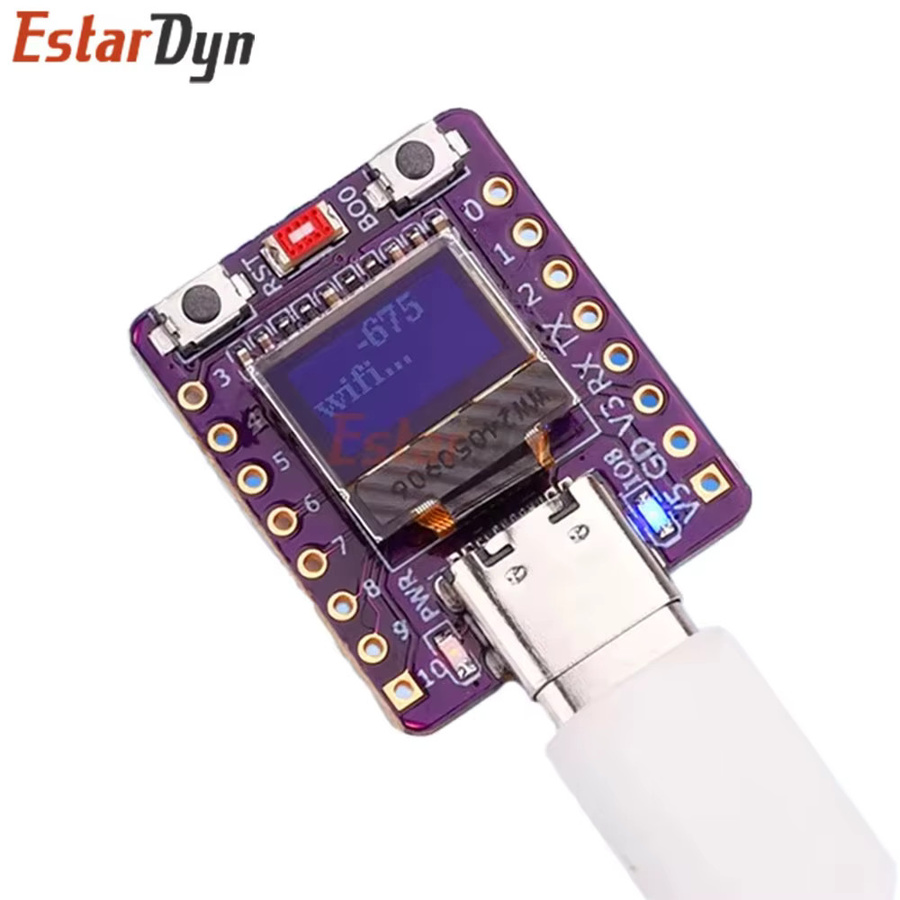 Estardyn ESP32-C3 IoT-Entwicklungsboard mit 0,42 Zoll OLED Display, WiFi und Bluetooth in Blau - Bild 2
