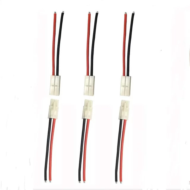 Tamiya Big Style Batterieanschluss Set mit 100 mm Silikondraht und 14 AWG Kabeladapter für RC, Flugzeug, Boot und Auto in Weiß - Bild 1
