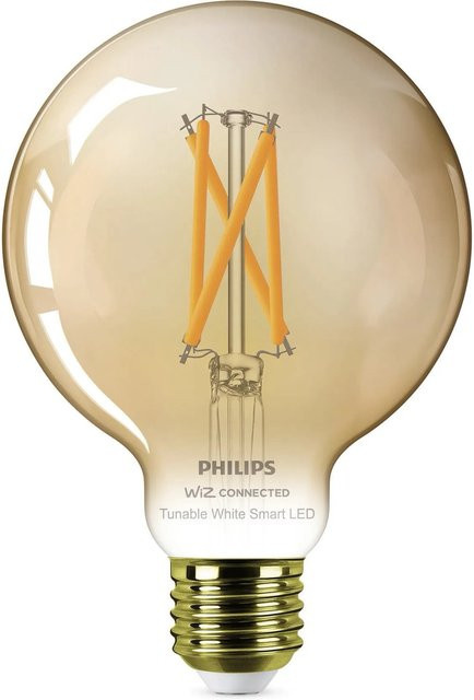 Philips WiZ LED Leuchtmittel E27 Globeform, dimmbar, WLAN, 7 W, 640 lm, transparent mit Kupfer-Effekt - Bild 1