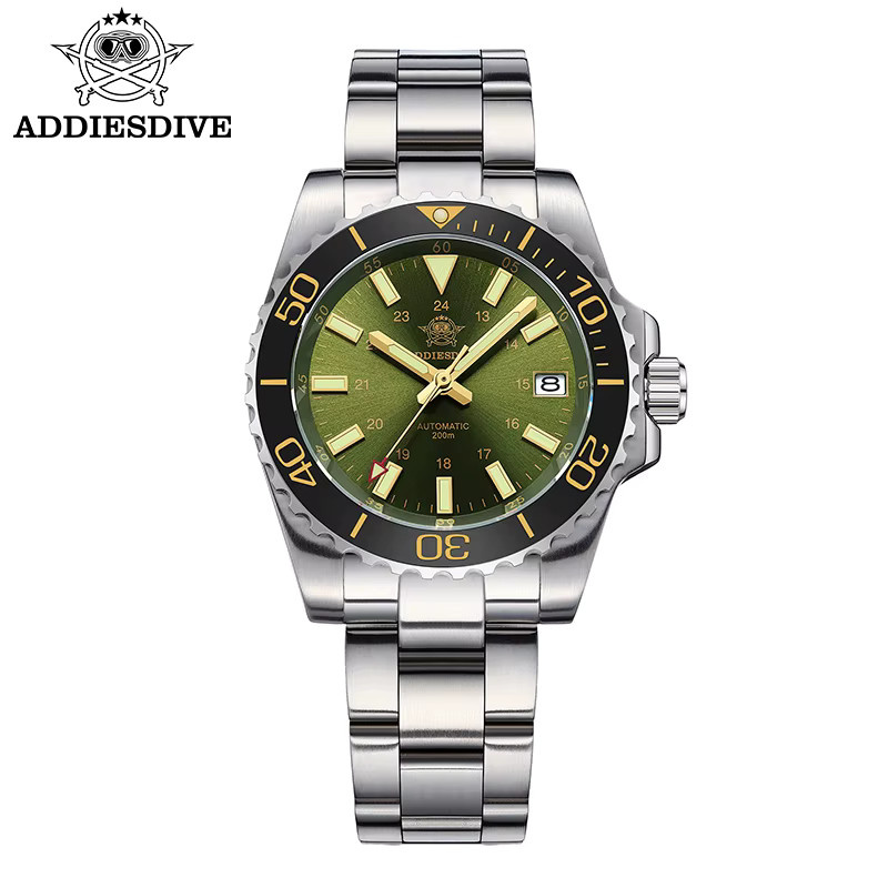 ADDIESDIVE Armbanduhr, Edelstahl, Handaufzug, Saphirglas, Schwarz, Herren - Bild 6