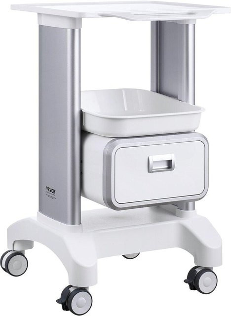 Vevor Mobiler Laborwagen in Weiß mit 2 Stufen, 1 Schublade und 1 Ablagefläche, B/T/H: 75,56 x 46,5 x 46,5 cm - Bild 1
