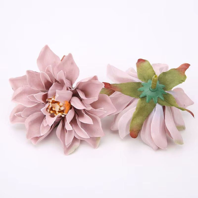 10 Stück künstliche Dahlien-Blumenköpfe von Uflower in Weiß und Mehrfarbig aus Textil für DIY Dekoration und Hochzeiten - Bild 5