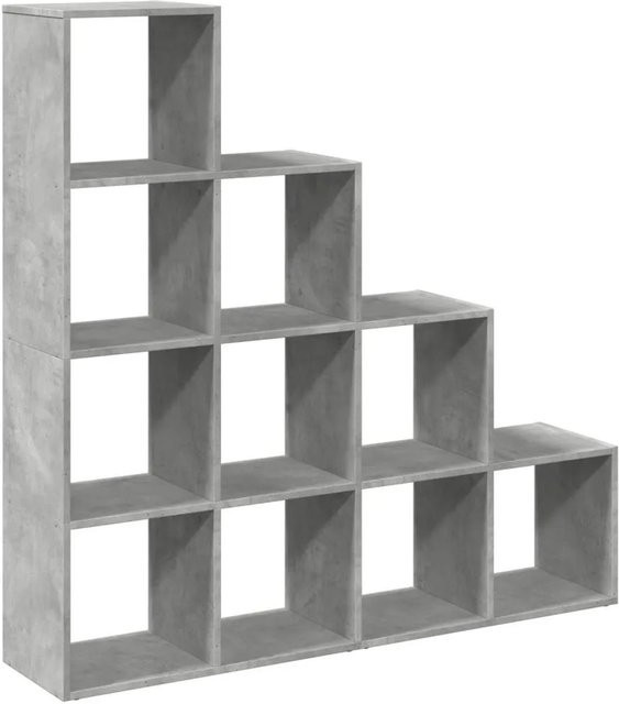 vidaXL Raumteiler-Bücherregal in Betongrau mit 4 Stufen im Industrial-Design, B/T/H: 131,5 x 29 x 131,5 cm - Bild 1