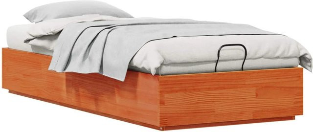 vidaXL Ottoman Bettgestell aus massivem Kiefernholz in Braun mit Lift-up-Funktion, B/T/H: 76 x 190 x 29 cm - Bild 1