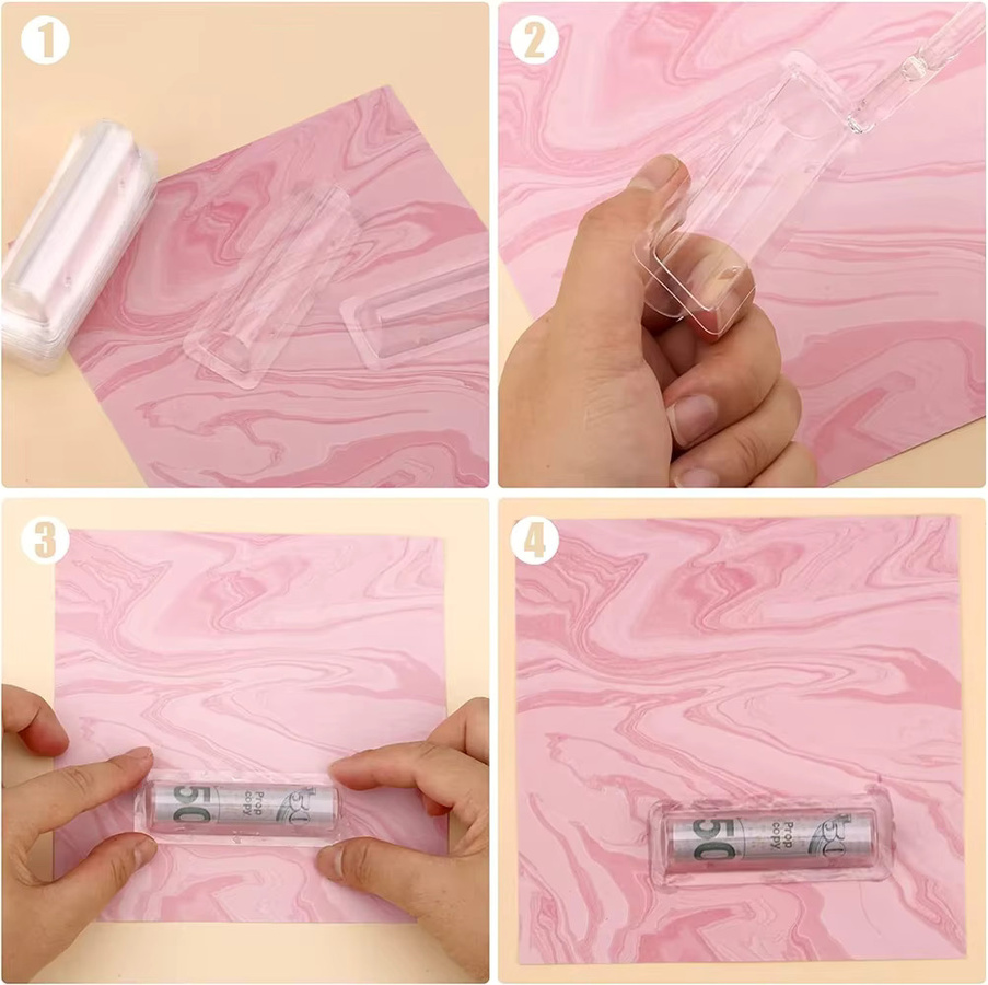 50 Stück transparente Kunststoff-Kuppel-Halterungen für Lippenbalsam und Geldkarten, rechteckig und wasserdicht zum Selbermachen - Bild 3