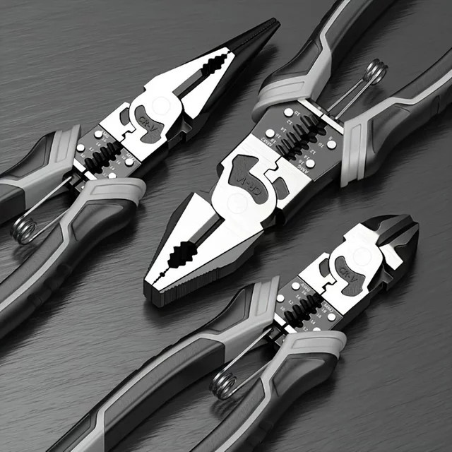 WOZOBUY Multifunktionale Universal-Diagonalzange und Spitzzange in Schwarz für Elektriker und Hardware-Arbeiten - Bild 1