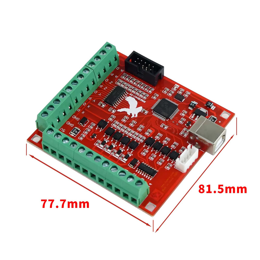 Breakout Board CNC USB MACH3 4-Achsen-Steuerungskarte für Schrittmotor und Servomotor mit 100Khz und USB-Kabel in Rot - Bild 2