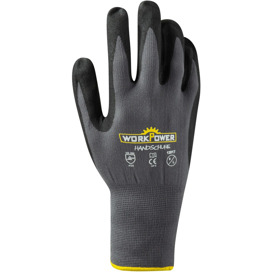 Workpower Arbeitshandschuh Pluto Nitril Grau-Schwarz Gr. XL - Bild 2