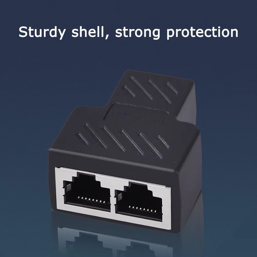 RJ45 8P8C Ethernet-Kabelsplitter Adapter für gleichzeitigen Internetzugang und IPTV in Schwarz - Bild 4
