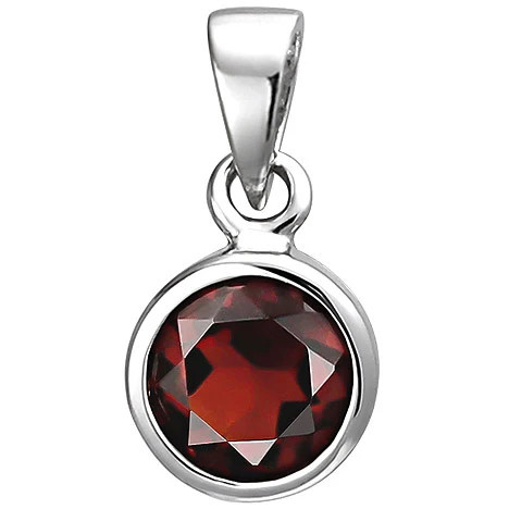 Colfem Anhänger 925 Sterling Silber, Granat rot, Unisex - Bild 1
