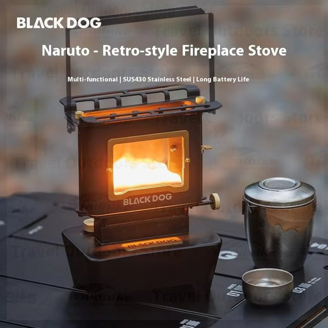 BLACKDOG Mini Retro Feuerwehr Tischherd Tragbarer Outdoor Tee- und Brauherd in Schwarz - Bild 1