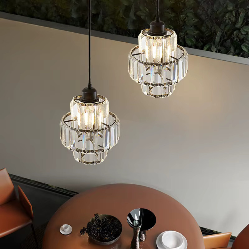 GreeLustr LED Kristall Pendelleuchte im nordischen Design für Schlafzimmer, Esszimmer und Küche, transparent - Bild 2
