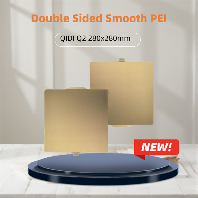 QIDI Q2 Combo 3D-Drucker Bauplatte Glatte Doppelseitige PEI-Platte aus Federstahl in Gold, B/T: 280 x 280 mm - Bild 1