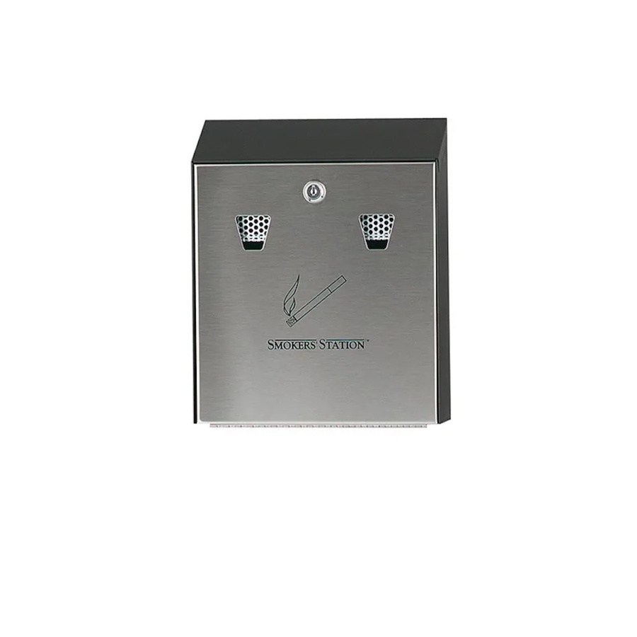 PROREGAL Rubbermaid Wand-Aschenbecher aus Edelstahl mit feuerbeständigem Inneneimer in Silber, H x B x T: 31,8 x 25,4 x 7,6 cm - Bild 2