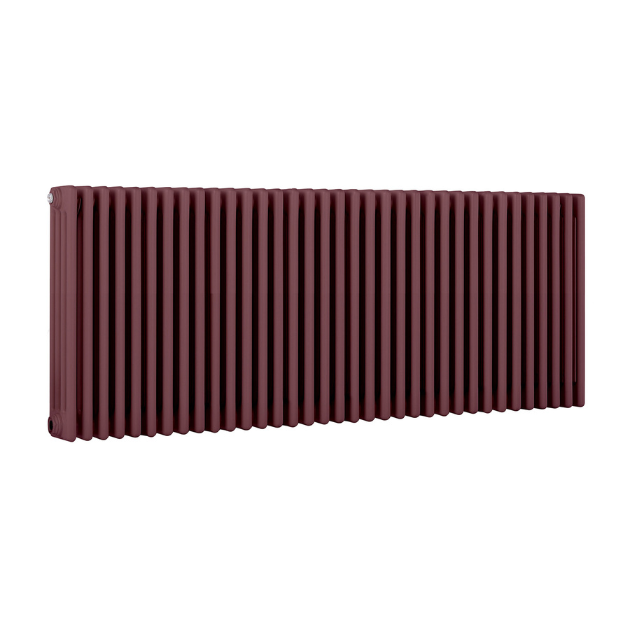Hudson Reed Gliederheizkörper Horizontal 4-Säulen aus Stahl in Rot, B: 159,5 cm, H: 60 cm - Bild 1