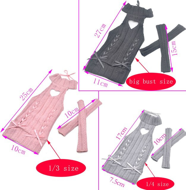 meimengwawu Mode-Trägerkleid mit Pullover, Puppenkleidung, Plüsch / Textil - Bild 1