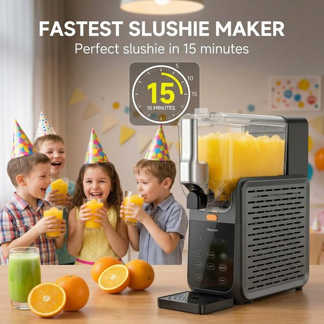 Multifunktioneller Slushie-Maker in Schwarz mit 2,8 l Großbehälter, 5 Programmen und Reinigungsfunktion für Slush, Milchshakes und Cocktails - Bild 1