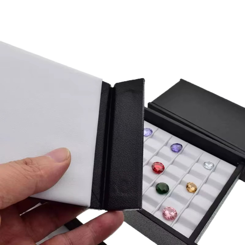 Lesaiyarr Schmuckbox mit Deckel zum Sortieren von Edelsteinen und Perlen, Schwarz - Bild 6
