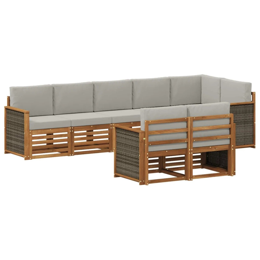 vidaXL Sofagarnitur aus Massivholz Akazie im modernen Latten-Design, lackiert - Bild 2