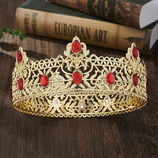 YIRAN Jewelry Königskrone, Messing, Gold, Zirkonia, Kristall, Herren - Bild 1