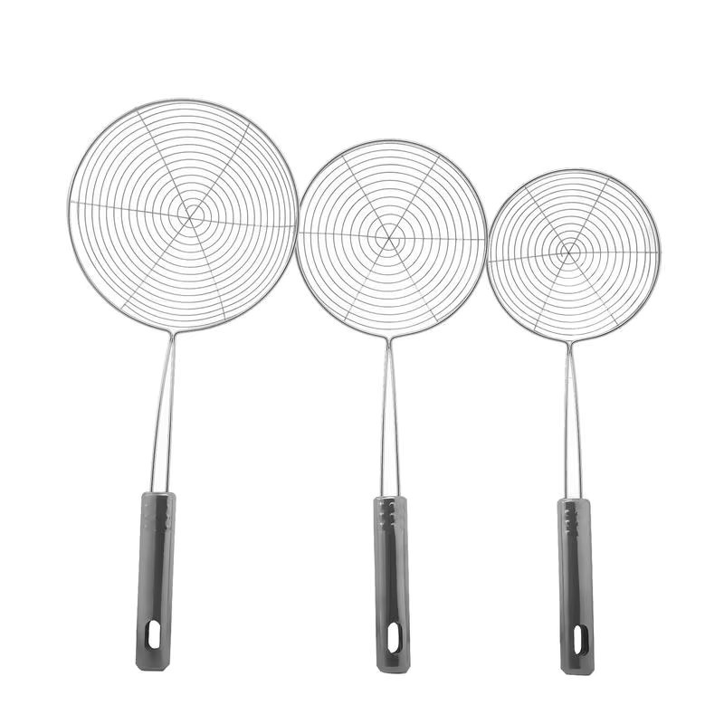Ovaler Siebtopf aus Edelstahl mit feinem Filternetz in Silber oder Schwarz zum Frittieren und Kochen - Bild 2
