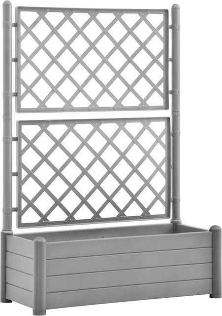 Furnicato Pflanzkübel mit Spalier aus Polypropylen in Steingrau, B/T/H: 100 x 43 x 142 cm - Bild 1
