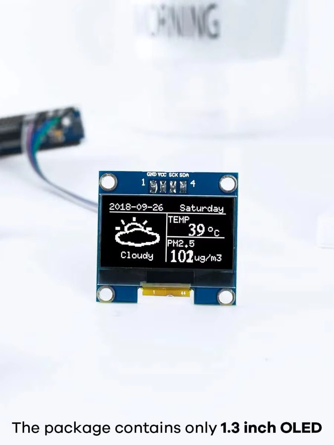 AOKIN 1,3-Zoll OLED-Anzeigemodul mit 128 x 64 Pixeln, I2C IIC Schnittstelle, CH1116 Treiber, selbstleuchtendes Display in Blau oder Weiß für Arduino und Raspberry Pi - Bild 7